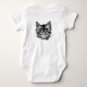 Zwart-wit kitten gezicht romper (Achterkant)