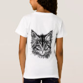 Zwart-wit kitten gezicht t-shirt (Achterkant)