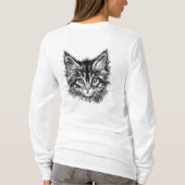 Zwart-wit kitten gezicht t-shirt (Achterkant)
