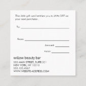 Zwart-wit klantwaardering kortingskaartje (Achterkant)