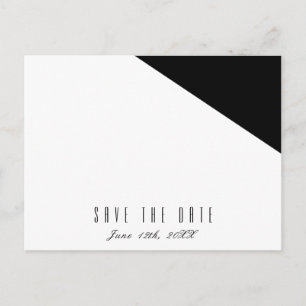 Zwart & Wit Klasse Driehoekige Trouw Save Date Aankondigingskaart