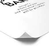 Zwart Wit Klassiek Bruiloft Open Bar Teken Poster (Hoek)