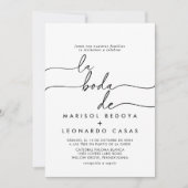 Zwart Wit Klassiek La Boda de Wedding Kaart (Voorkant)
