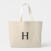 Zwart-wit klassiek monogram grote tote bag (Achterkant)