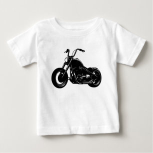 Zwart-Wit Klassieke Cruiser Motorfiets Vector Kuns