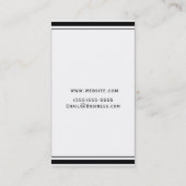 Zwart-wit klassieke elegant afbeelding min. modern visitekaartje (Achterkant)