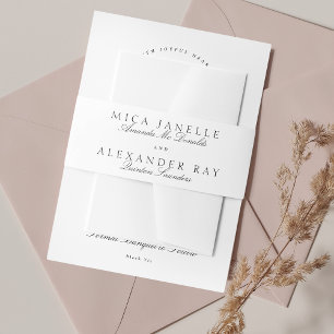 Zwart Wit Klassieke Kalligrafie Formele Bruiloft Uitnodigingen Wikkel