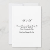 Zwart & Wit Klassieke Kalligrafie Foto Save The Date (Achterkant)