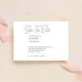 Zwart-wit klassieke minimalistische bruiloft save the date