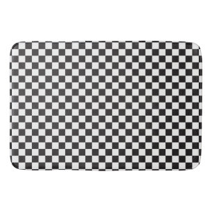 Zwart-wit Klassieke Retro Gecontroleerd Patroon Badmat