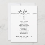 Zwart Wit Klassieke Tafel Nummer 1 Zitkaart Kaart (Voorkant)