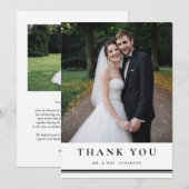 Zwart-wit klassieke typografie Fotobruiloft Bedankkaart (Voorkant / Achterkant)