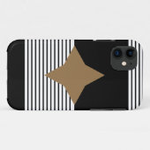 Zwart wit kleurenblok en bruin diamant Case-Mate iPhone case (Achterkant (horizontaal))