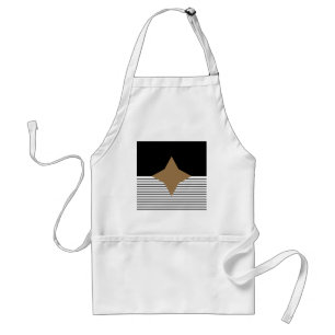 Zwart wit kleurenblok en bruin diamant standaard schort