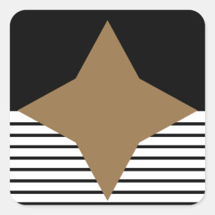 Zwart wit kleurenblok en bruin diamant vierkante sticker