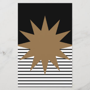 Zwart wit kleurenblok en bruine zon briefpapier