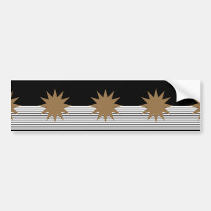 Zwart wit kleurenblok en bruine zon bumpersticker