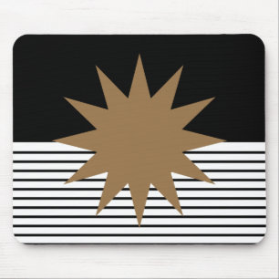 Zwart wit kleurenblok en bruine zon muismat