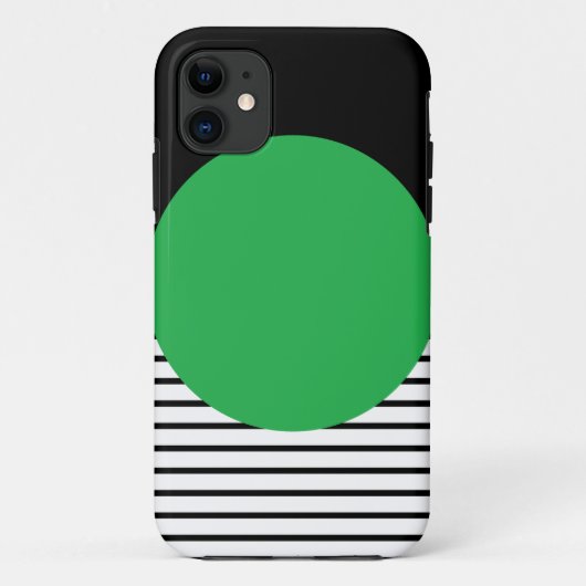 Zwart wit kleurenblok en groene cirkel Case-Mate iPhone case (Achterkant)