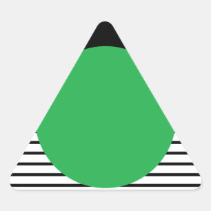 Zwart wit kleurenblok en groene cirkel driehoek sticker