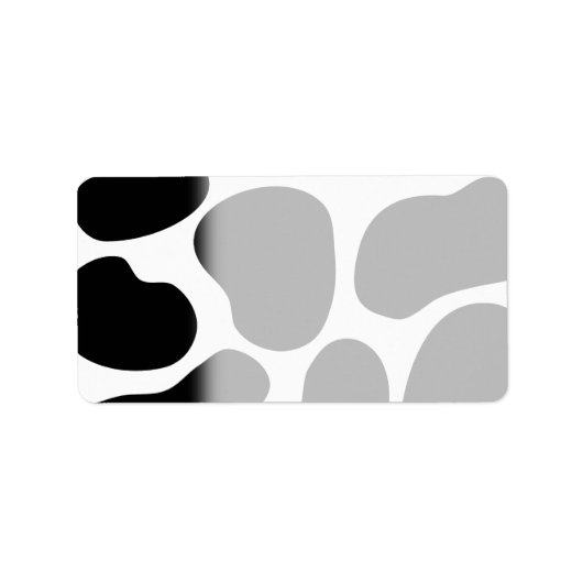 Zwart-wit koe afdrukpatroon. etiket (Voorkant)