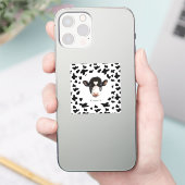 Zwart-wit Koe Gezicht Sticker (Telefoon)