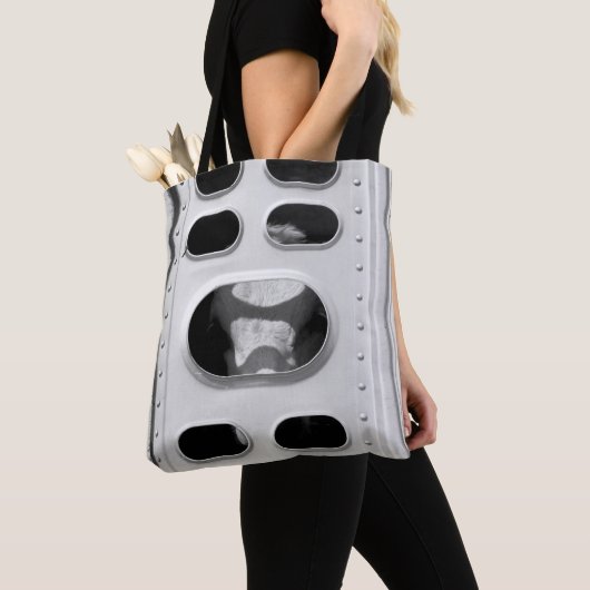 Zwart-wit Koe in een veewagen Medium Draagtas (Dichtbij)