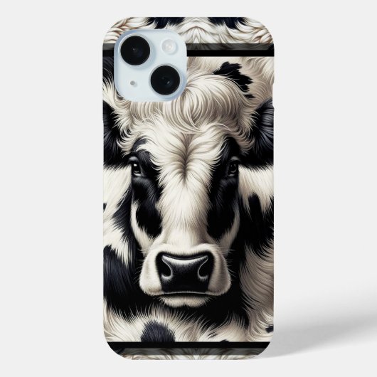 Zwart & Wit Koe Koeienhuid Furry Look Case-Mate iPhone Case (Achterkant)
