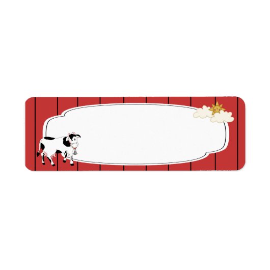 Zwart-wit Koe Label (Voorkant)