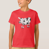 Zwart-wit koe T-shirt