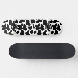 Zwart-Wit Koe Textuur Skateboard