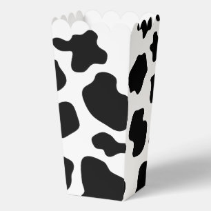 Zwart-wit koe vlekken op maat popcorn bedankdoosjes