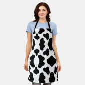 Zwart-wit koeienhuid design schort (Gedragen)