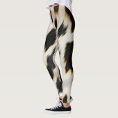 Zwart Wit Koeienhuid Leggings (Links)