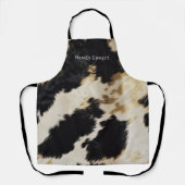 Zwart Wit Koeienhuid Schort (Voorkant)