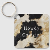 Zwart Wit Koeienhuid Sleutelhanger (Voorkant)