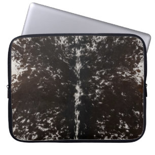 Zwart-wit Koeienhuid Western land Laptop Sleeve