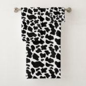Zwart-wit koeienprint bad handdoek (Insitu)