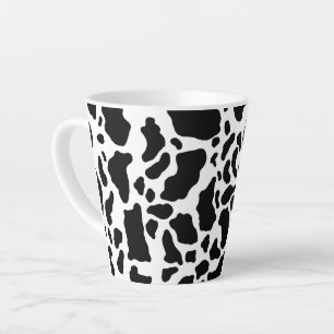 Zwart-wit koeienprint latte mok