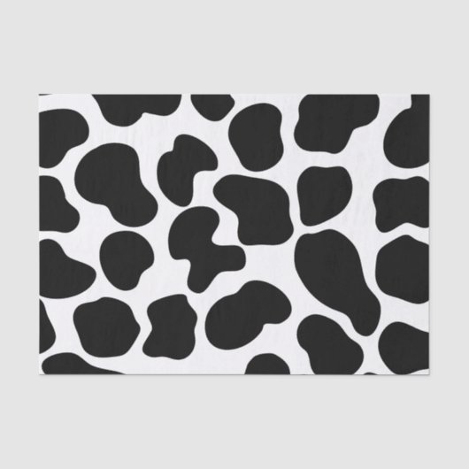 Zwart & Wit Koeienprint Rustieke Boerderij Tissuepapier (Voorkant)