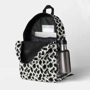 Zwart-wit koeienprintpatroon bedrukte rugzak