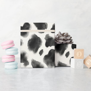 Zwart-wit koeienprintpatroon cadeaupapier
