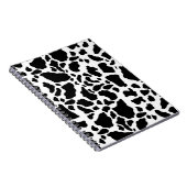 Zwart-wit koeienvlekken dierprintpatroon notitieboek (Rechterzijde)