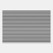 Zwart-wit koel gestreept inpakpapier vel (Voorkant 2)