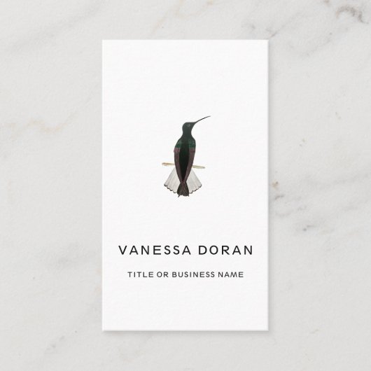 Zwart-wit kolibrie Visitekaartje (Voorkant)