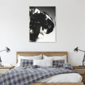 Zwart-wit konijn met onderzeese kraag canvas afdruk (Insitu (Slaapkamer))