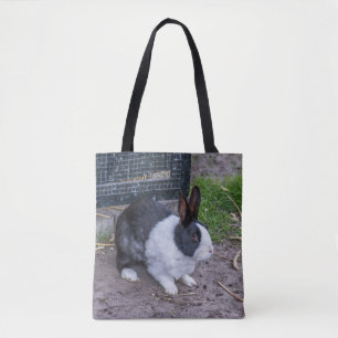 Zwart-wit konijnCanvas tas