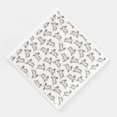 Zwart-wit konijnen servet (Hoek)