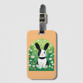 Zwart-wit konijntje Bagagelabel (Voorkant (verticaal))