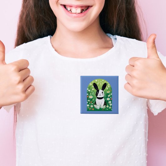 Zwart-wit konijntje Button